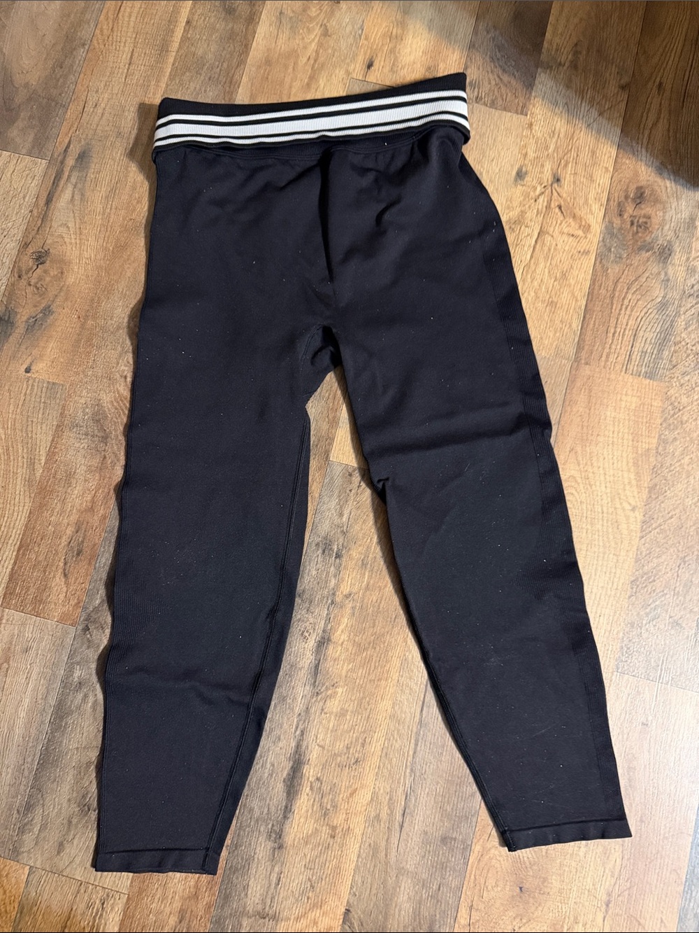 Black womens Leggings with Striped Waistband Victoria’s Secret PINK size large
